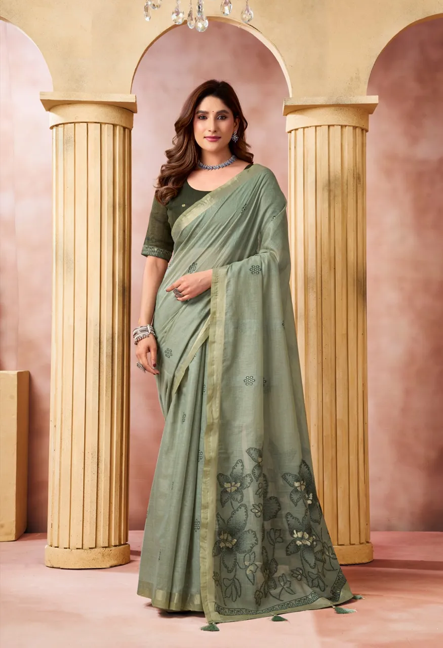 Gobuni Shrushti Premium Cotton Sarees with Tassels Series 4801 4806 — Singles, Vardan Ethnic wholesale from Surat — Photo 7