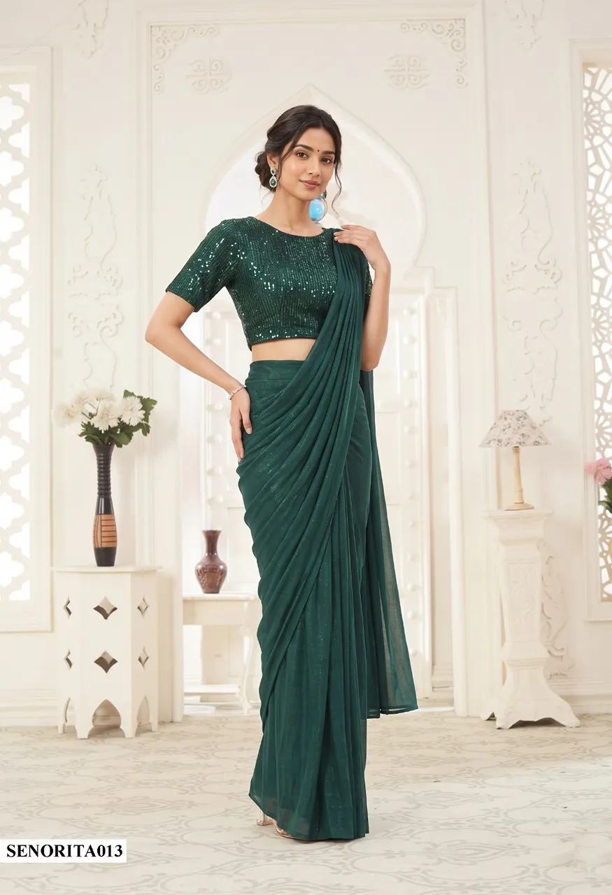 Mahotsav Mohmanthan Senorita Designer Ready-to-Wear Drape Sarees with Sequence Work — Singles, Vardan Ethnic wholesale from Surat — Photo 12