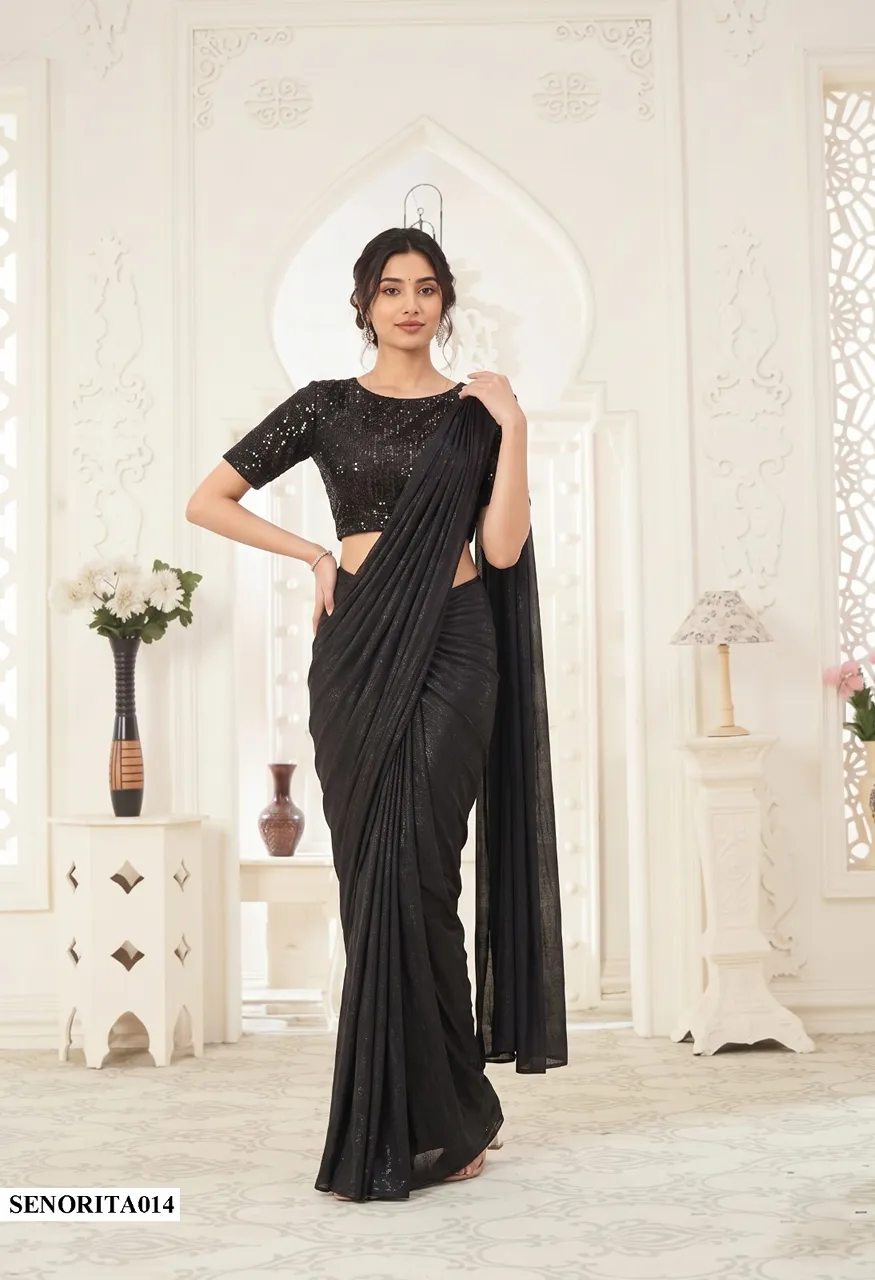 Mahotsav Mohmanthan Senorita Designer Ready-to-Wear Drape Sarees with Sequence Work — Singles, Vardan Ethnic wholesale from Surat — Photo 6