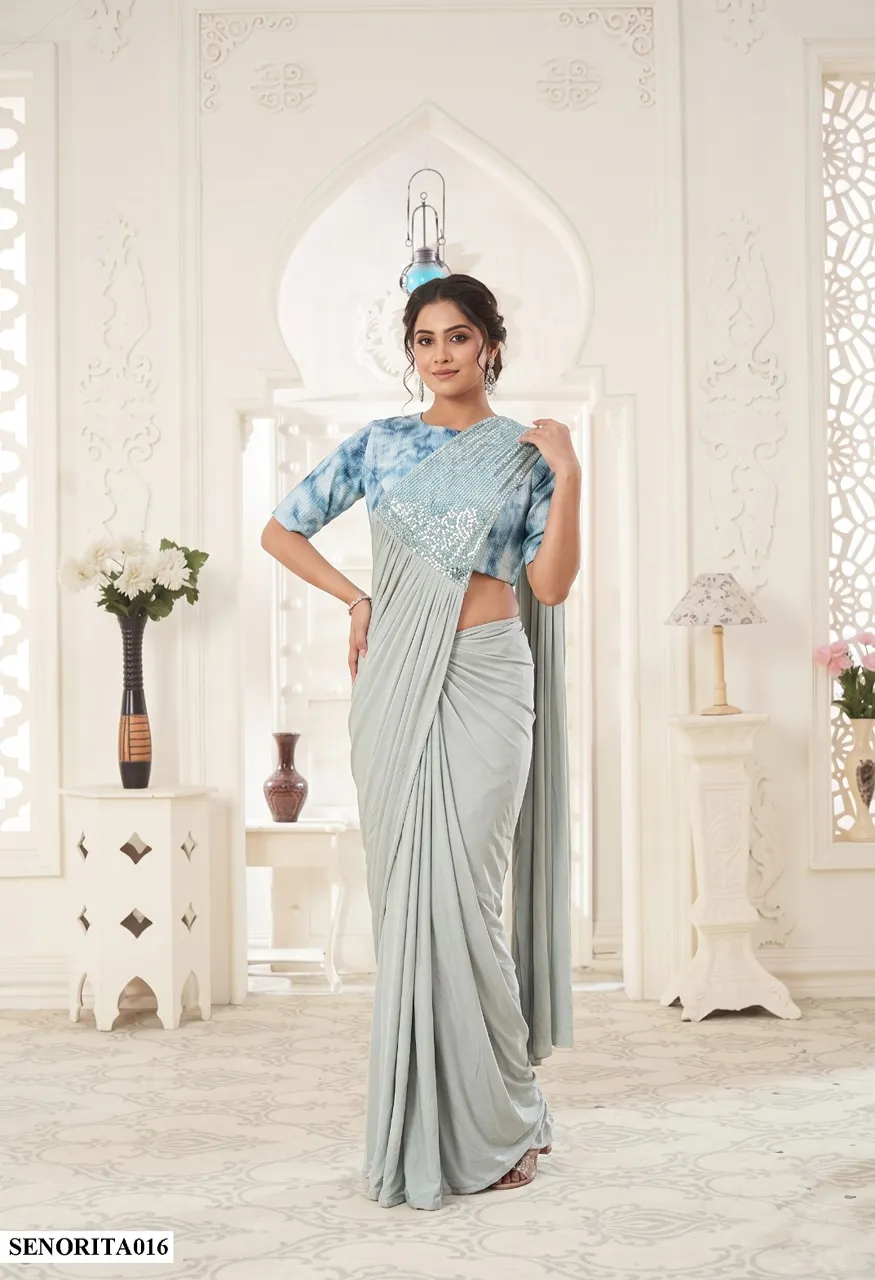 Mahotsav Mohmanthan Senorita Designer Ready-to-Wear Drape Sarees with Sequence Work — Singles, Vardan Ethnic wholesale from Surat — Photo 7
