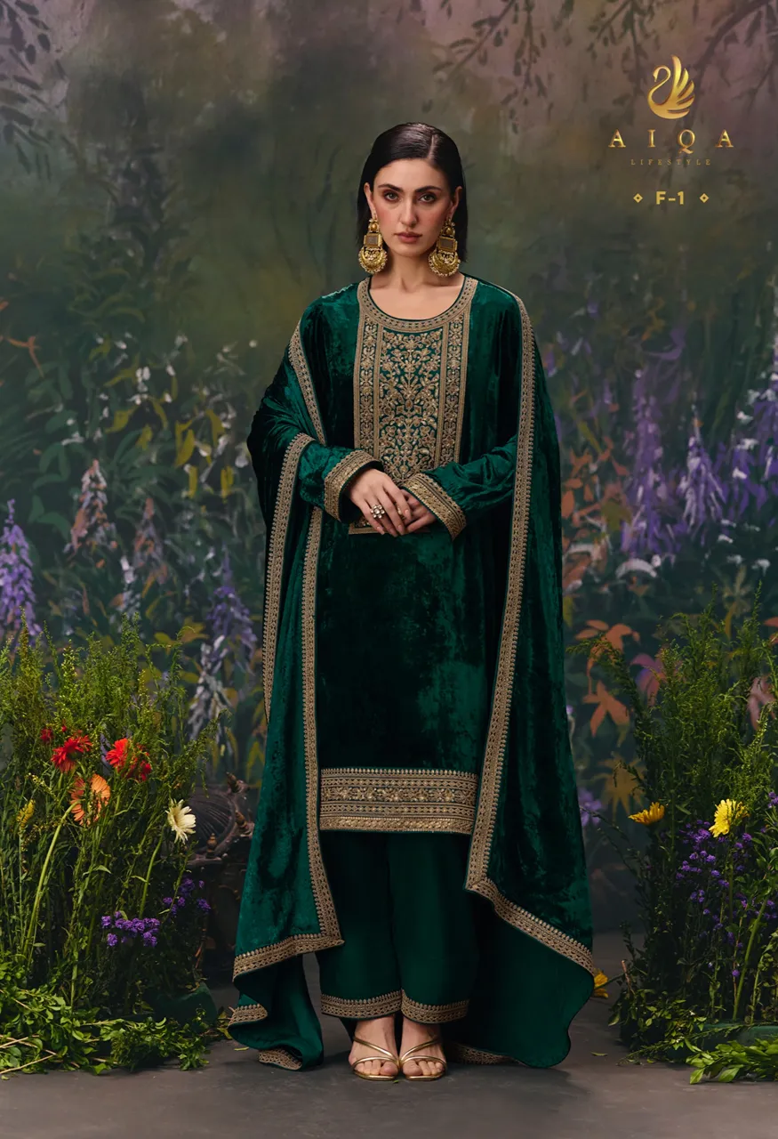 Aiqa Divine Elegance Top Bottom Fabric Catalog — Wholesale Pakistani Suits, Vardan Ethnic wholesale from Surat — Photo 12