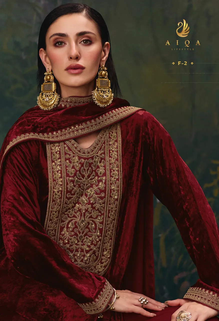 Aiqa Divine Elegance Top Bottom Fabric Catalog — Wholesale Pakistani Suits, Vardan Ethnic wholesale from Surat — Photo 14