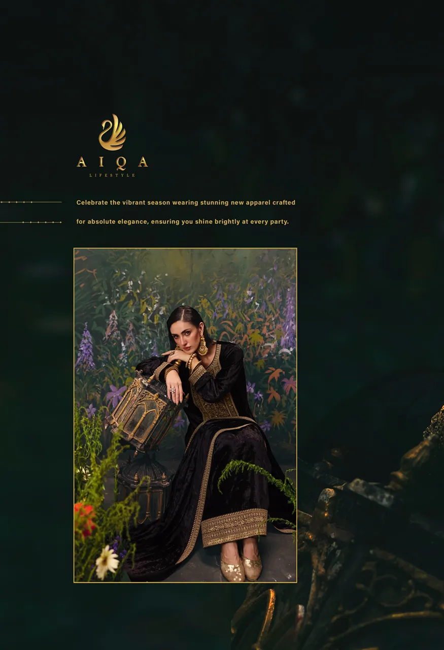 Aiqa Divine Elegance Top Bottom Fabric Catalog — Wholesale Pakistani Suits, Vardan Ethnic wholesale from Surat — Photo 4