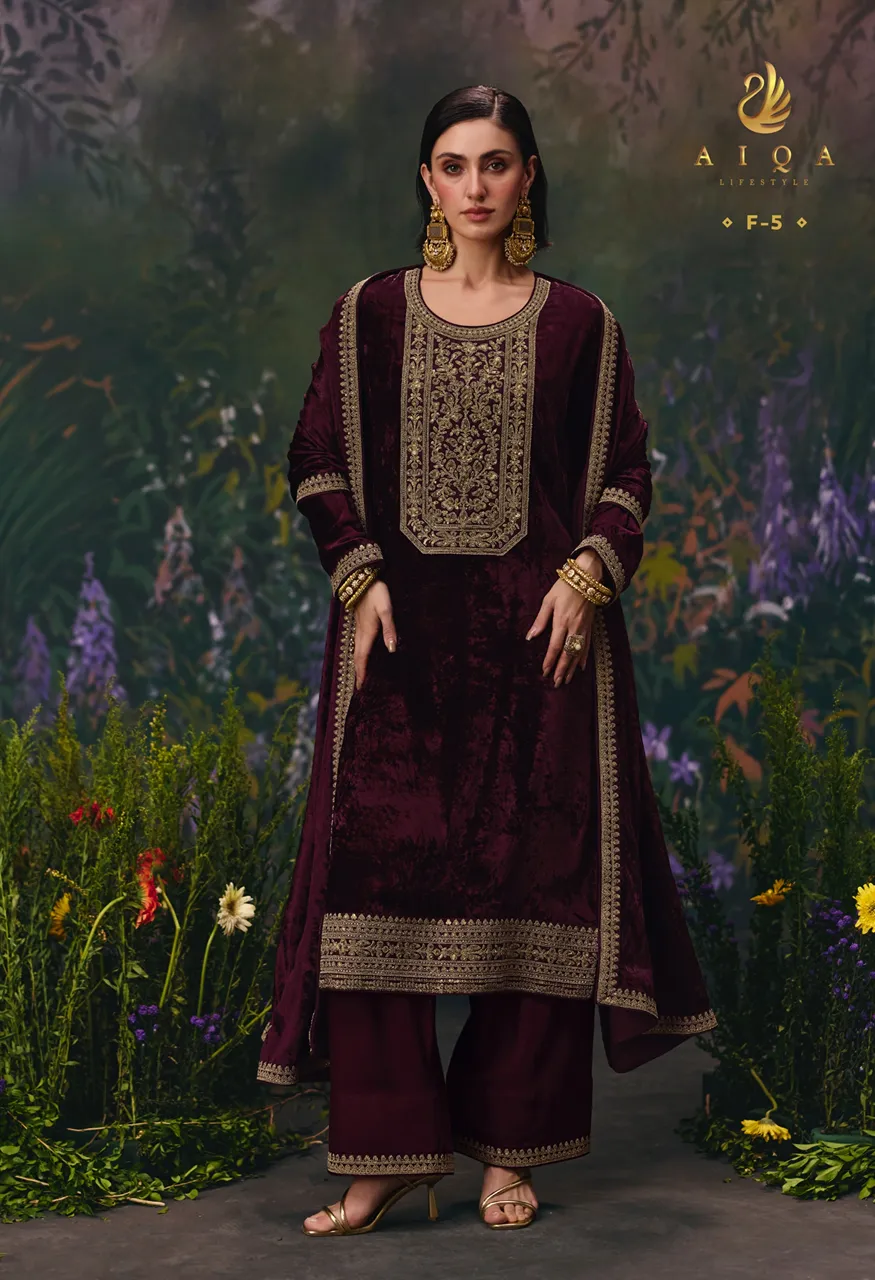 Aiqa Divine Elegance Top Bottom Fabric Catalog — Wholesale Pakistani Suits, Vardan Ethnic wholesale from Surat — Photo 8
