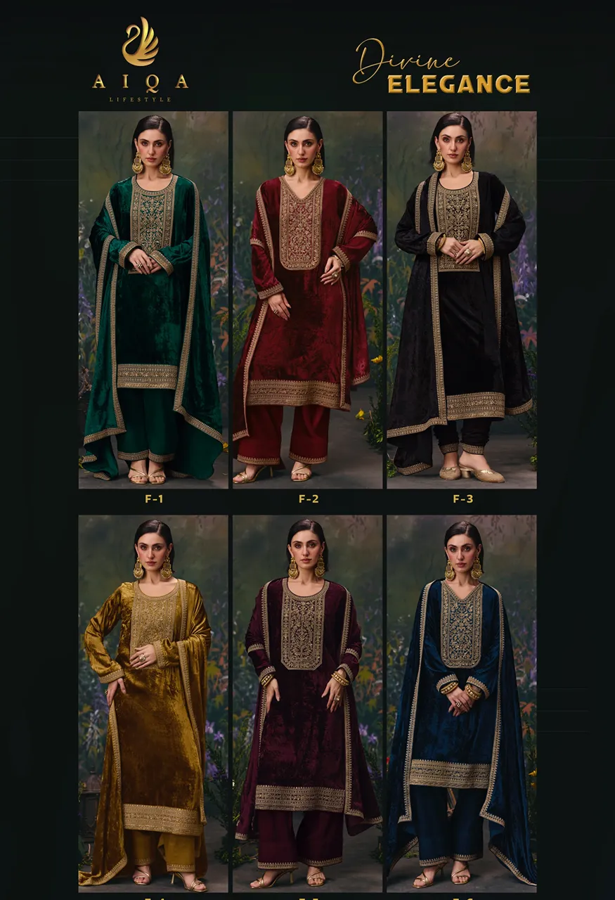 Aiqa Divine Elegance Top Bottom Fabric Catalog — Wholesale Pakistani Suits, Vardan Ethnic wholesale from Surat — Photo 17
