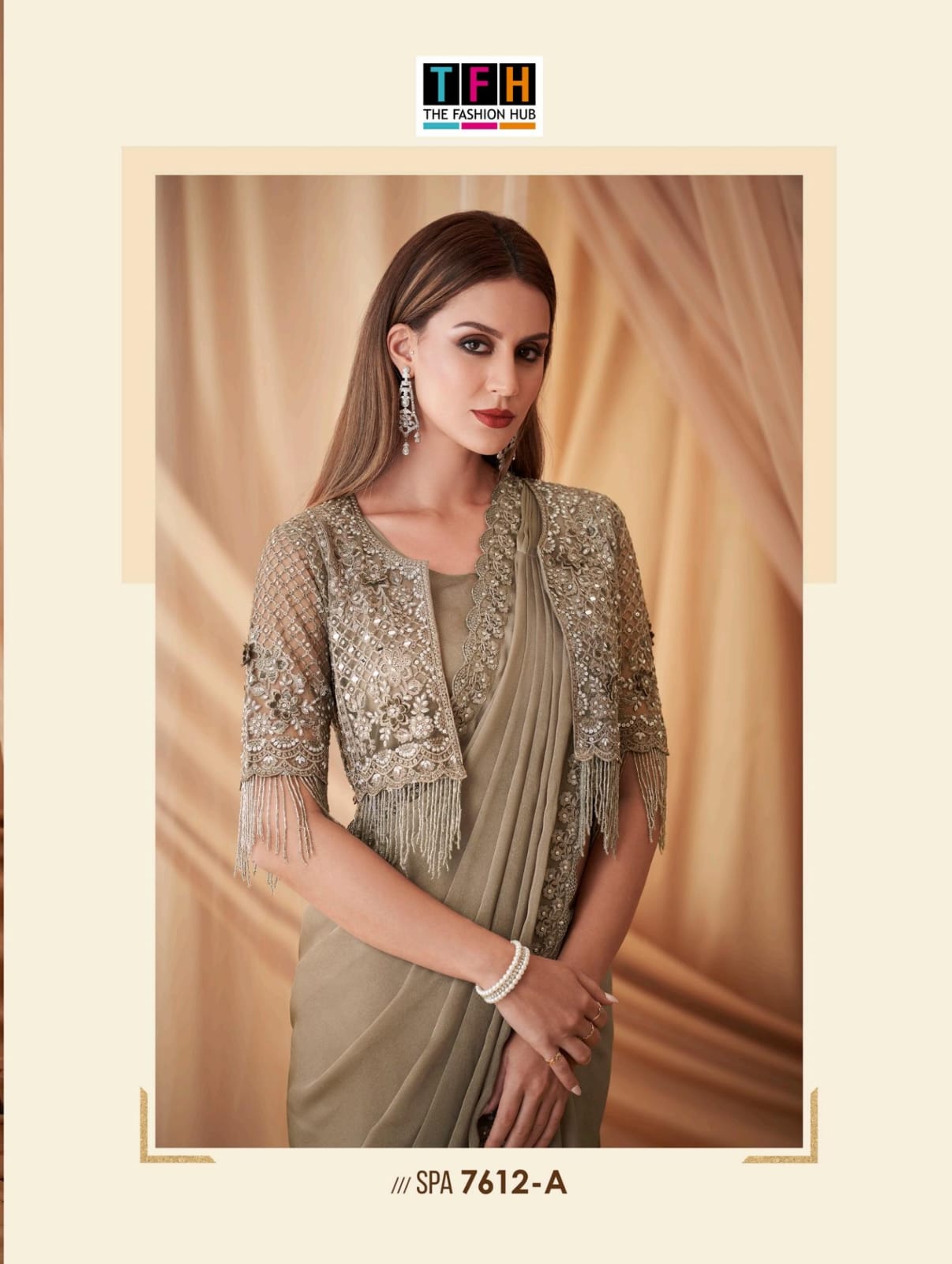 Tfh Sparkle Hits 7612 Designer Party Wear 3 Piece Set with Jacket — Wholesale Pakistani Suits, Vardan Ethnic wholesale from Surat — Photo 2