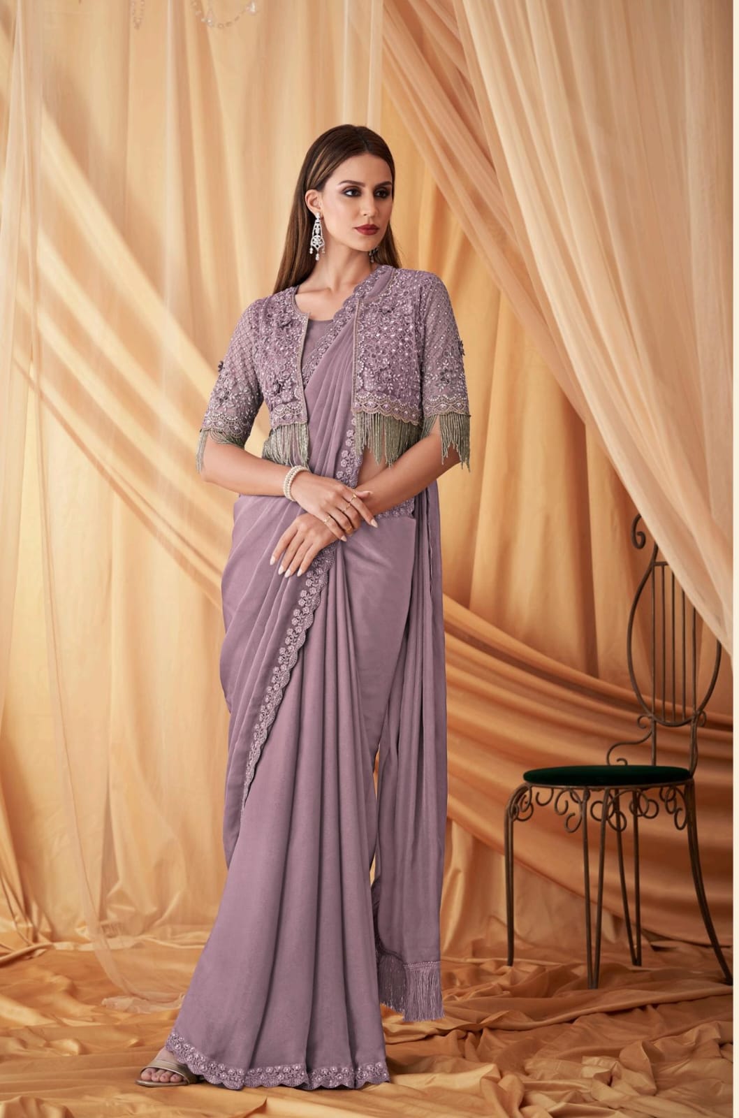 Tfh Sparkle Hits 7612 Designer Party Wear 3 Piece Set with Jacket — Wholesale Pakistani Suits, Vardan Ethnic wholesale from Surat — Photo 4