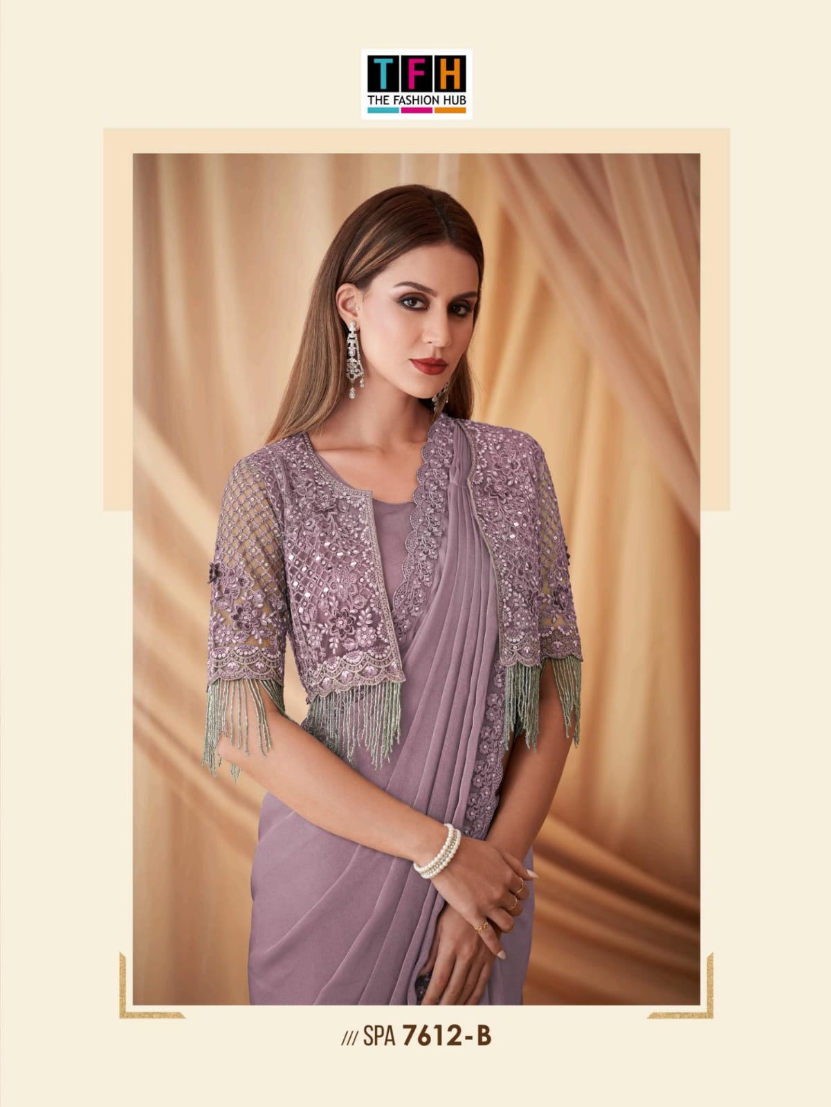 Tfh Sparkle Hits 7612 Designer Party Wear 3 Piece Set with Jacket — Wholesale Pakistani Suits, Vardan Ethnic wholesale from Surat — Photo 5
