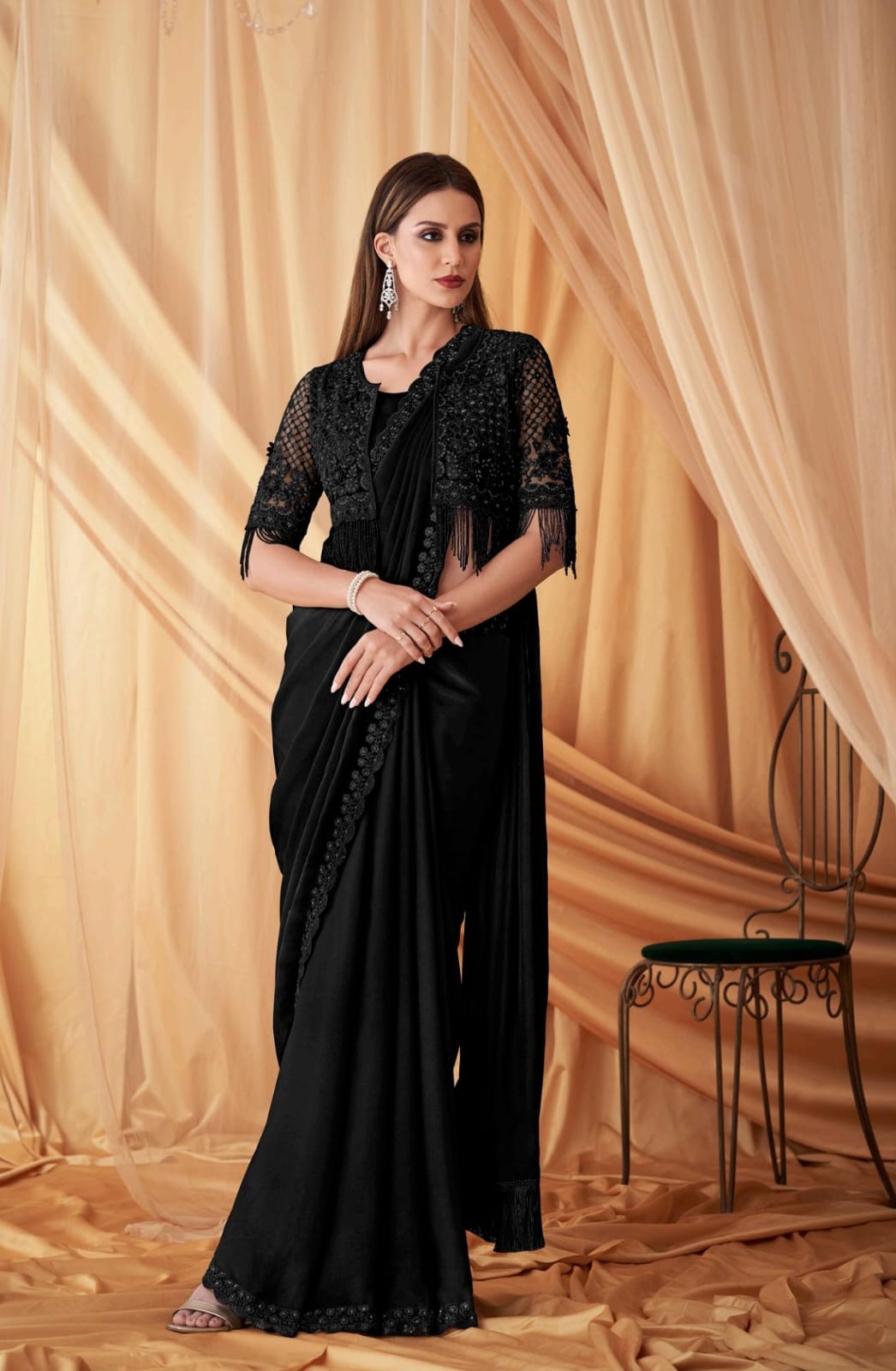 Tfh Sparkle Hits 7612 Designer Party Wear 3 Piece Set with Jacket — Wholesale Pakistani Suits, Vardan Ethnic wholesale from Surat — Photo 6