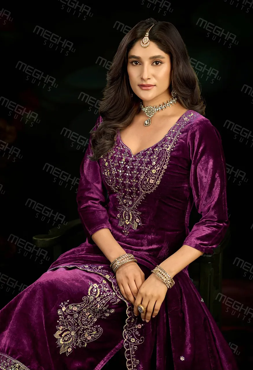 Meghali Mirror Designer Velvet Winter Dress Material Catalog
