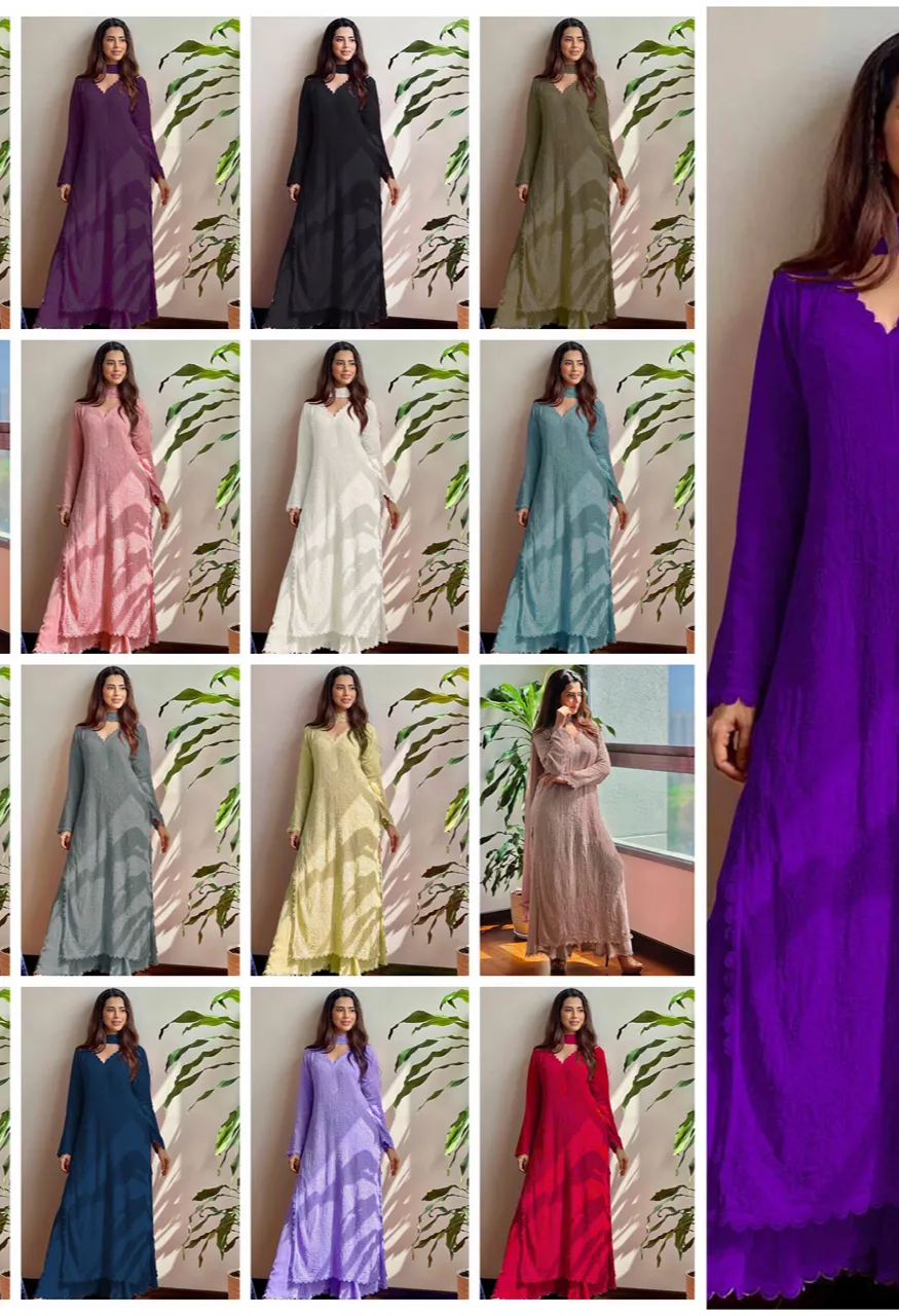 Be Bhanderi BE 170 Faux Georgette Embroidered Top Palazzo with Dupatta Set — Wholesale Kurtis, Vardan Ethnic wholesale from Surat — Photo 18