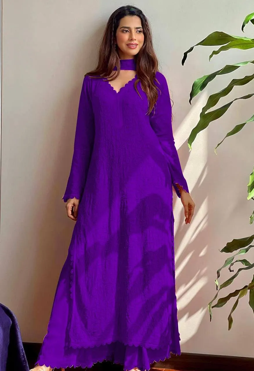 Be Bhanderi BE 170 Faux Georgette Embroidered Top Palazzo with Dupatta Set — Wholesale Kurtis, Vardan Ethnic wholesale from Surat — Photo 3