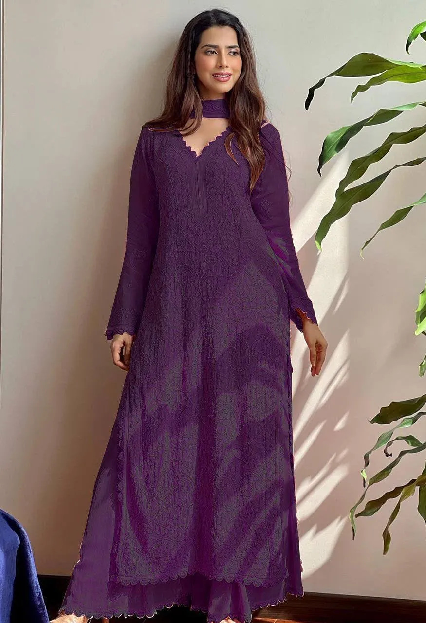 Be Bhanderi BE 170 Faux Georgette Embroidered Top Palazzo with Dupatta Set — Wholesale Kurtis, Vardan Ethnic wholesale from Surat — Photo 8