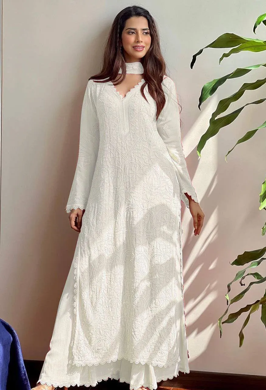 Be Bhanderi BE 170 Faux Georgette Embroidered Top Palazzo with Dupatta Set — Wholesale Kurtis, Vardan Ethnic wholesale from Surat — Photo 11