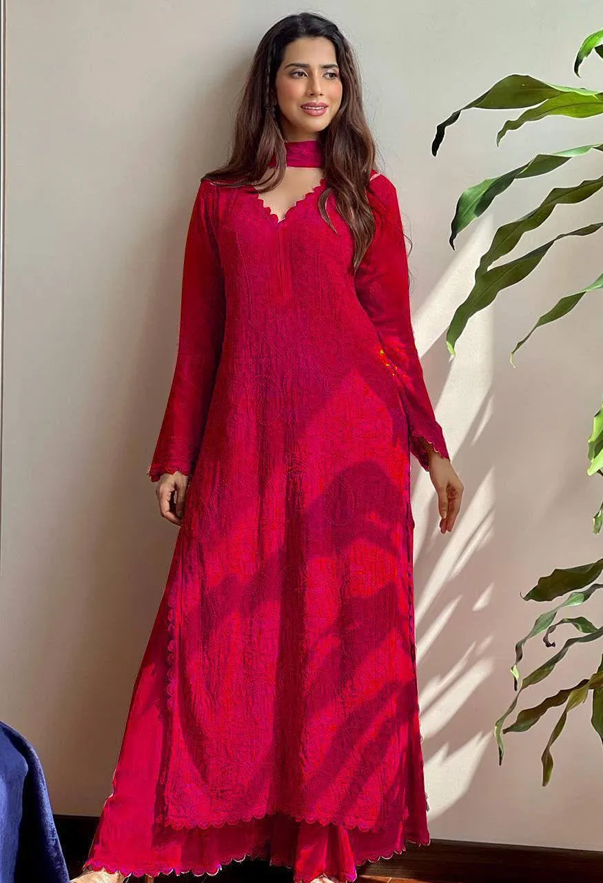 Be Bhanderi BE 170 Faux Georgette Embroidered Top Palazzo with Dupatta Set — Wholesale Kurtis, Vardan Ethnic wholesale from Surat — Photo 12
