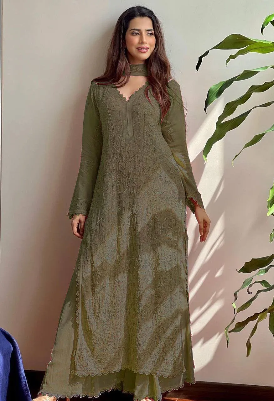 Be Bhanderi BE 170 Faux Georgette Embroidered Top Palazzo with Dupatta Set — Wholesale Kurtis, Vardan Ethnic wholesale from Surat — Photo 16