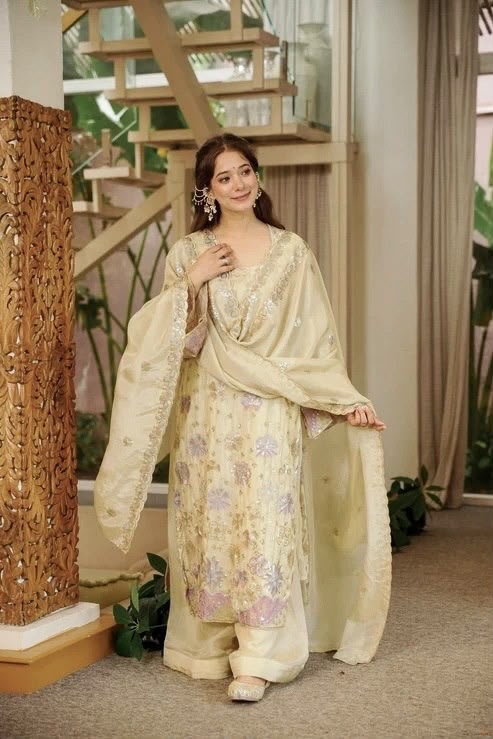 Vichitra Silk Embroidery Thread and Sequence Work Palazzo Suit Set — Wholesale Kurtis, Vardan Ethnic wholesale from Surat — Photo 4