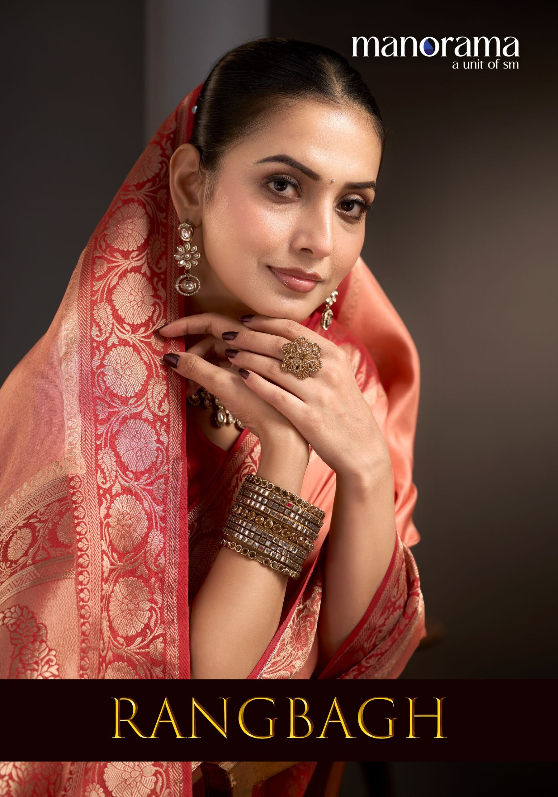 Manorama Rangbagh Premium Viscose Chaap Dyeing Saree with Zari Border