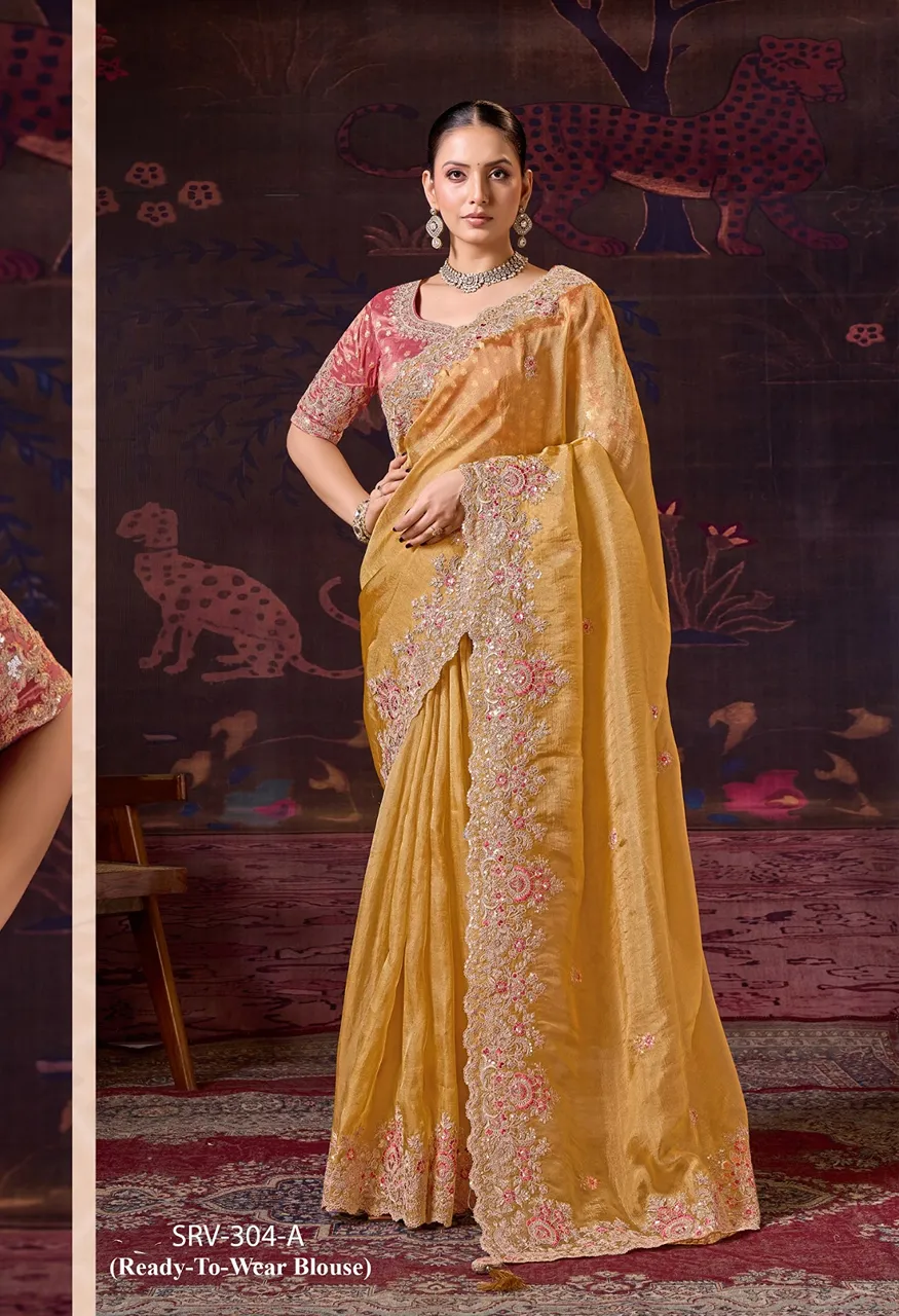 Tfh Sarvaratna 6 Hit Series 304 Saree with Readymade Blouse — Singles, Vardan Ethnic wholesale from Surat — Photo 3