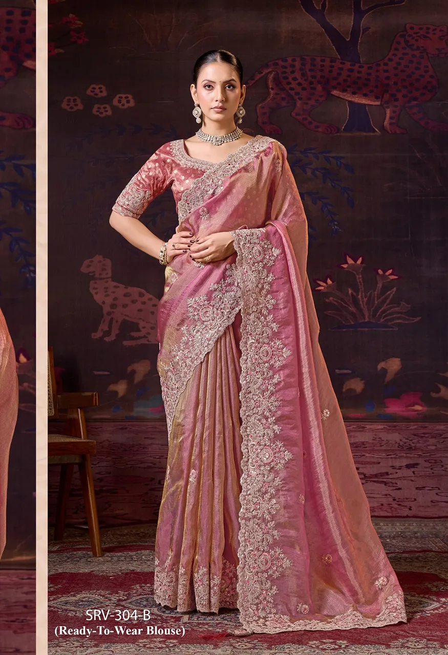Tfh Sarvaratna 6 Hit Series 304 Saree with Readymade Blouse — Singles, Vardan Ethnic wholesale from Surat — Photo 4