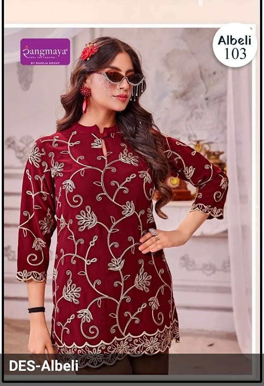 Albeli Top Collection Heavy Work Georgette Designer Top