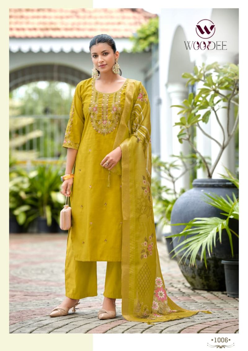 Woodee Hoor Viscose Gadwal Hand Work Kurti With Bottom Dupatta Collection — Wholesale Kurtis, Woodee wholesale from Surat — view 6