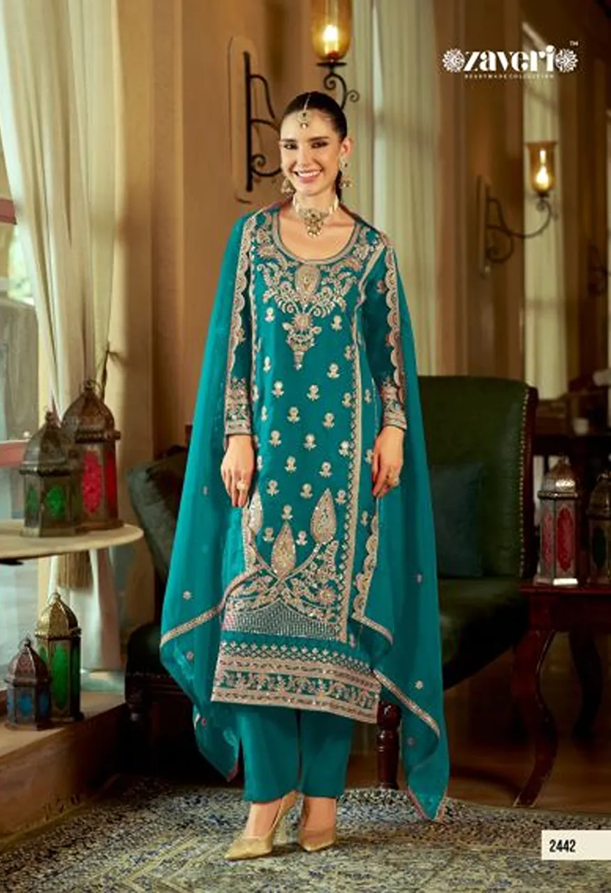 Zaveri Aroma Readymade Soft Organza Embroidered Salwar Kameez Catalog — Wholesale Salwar Suits, ZAVERI wholesale from Surat — Photo 3