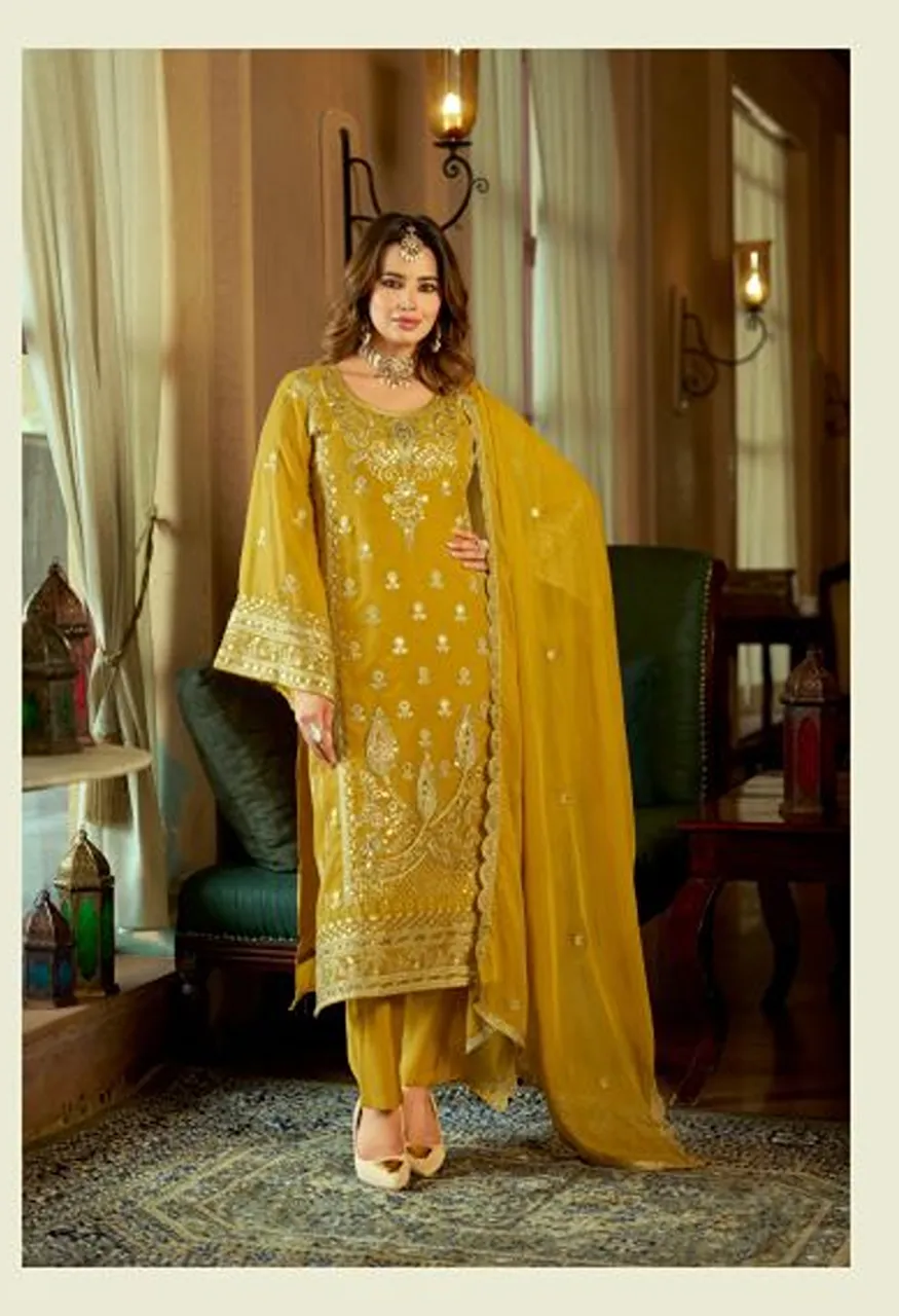 Zaveri Aroma Readymade Soft Organza Embroidered Salwar Kameez Catalog