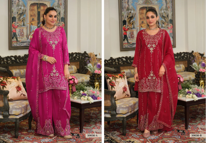 Zaveri D 50036 A And B Simar Silk Embroidered Designer Salwar Kameez Catalog — Wholesale Salwar Suits, Eba Lifestyle wholesale from Surat — view 4