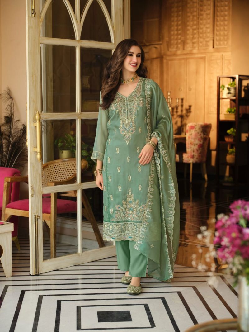Zaveri D 50138 Green Simar Beats Work Designer Salwar Kameez Collection