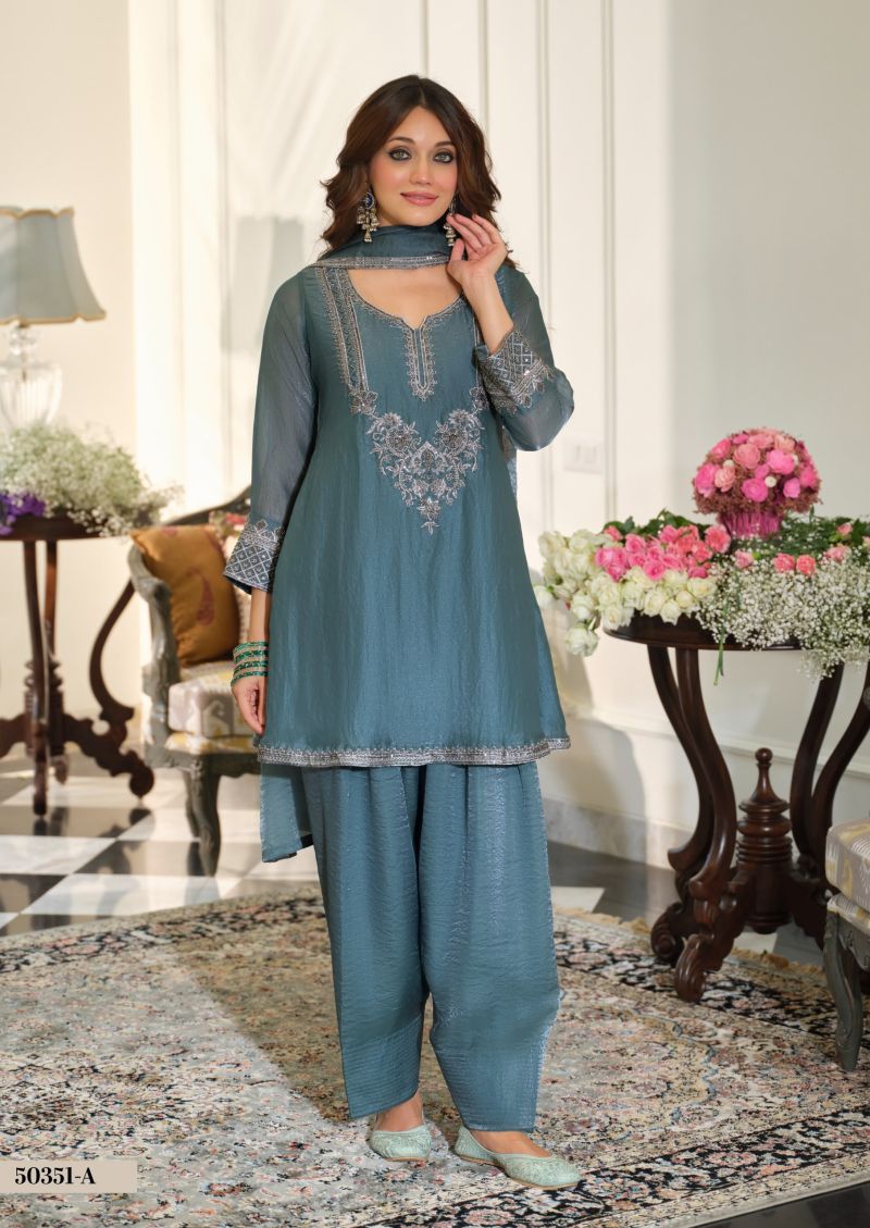 Zaveri D 50351 A Marvel Silk Beats Embroidered Designer Salwar Kameez Collection — Wholesale Salwar Suits, Eba Lifestyle wholesale from Surat — Photo 3