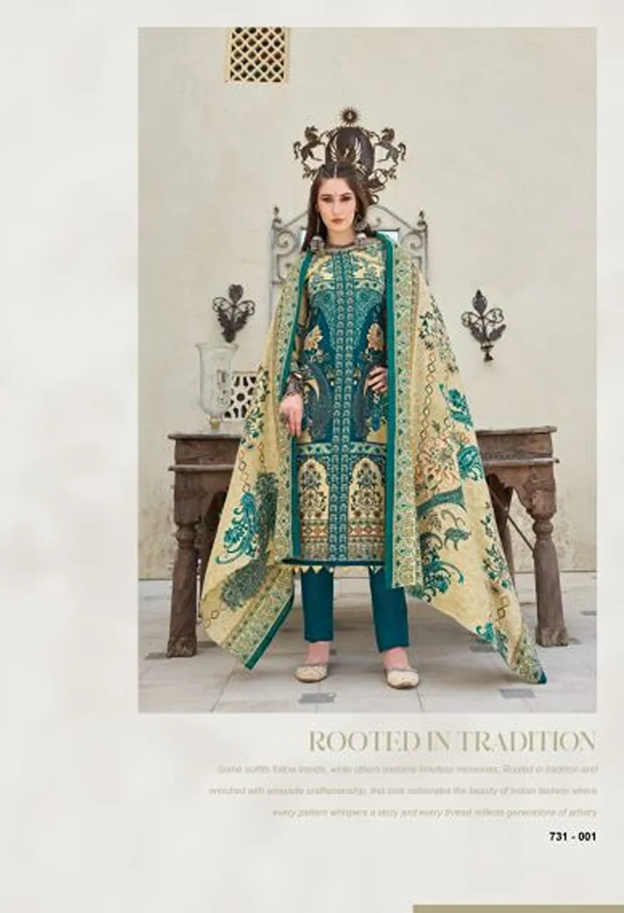 Zulfat Gulnoor Pure Woollen Pashmina Printed Dress Material Collection — Wholesale Salwar Suits, Zulfat Designer Suit wholesale from Surat — view 5