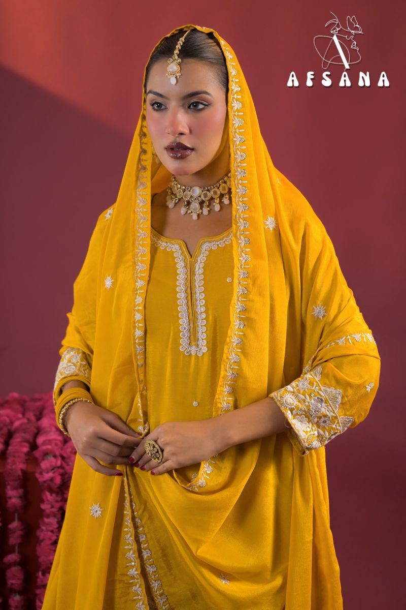 Afsana Gajari New Colors Chinon Dyed Embroidered Designer Salwar Kameez Catalog — Wholesale Pakistani Suits, Vardan Ethnic wholesale from Surat — Photo 2