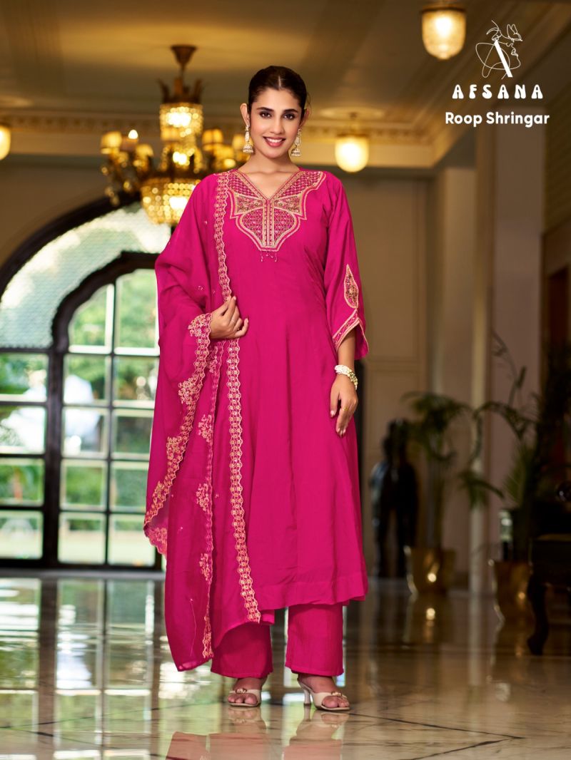 Afsana Roop Shringar Narangi Silk Embroidered Designer Salwar Kameez — Kurti, Vardan Ethnic wholesale from Surat — Photo 2