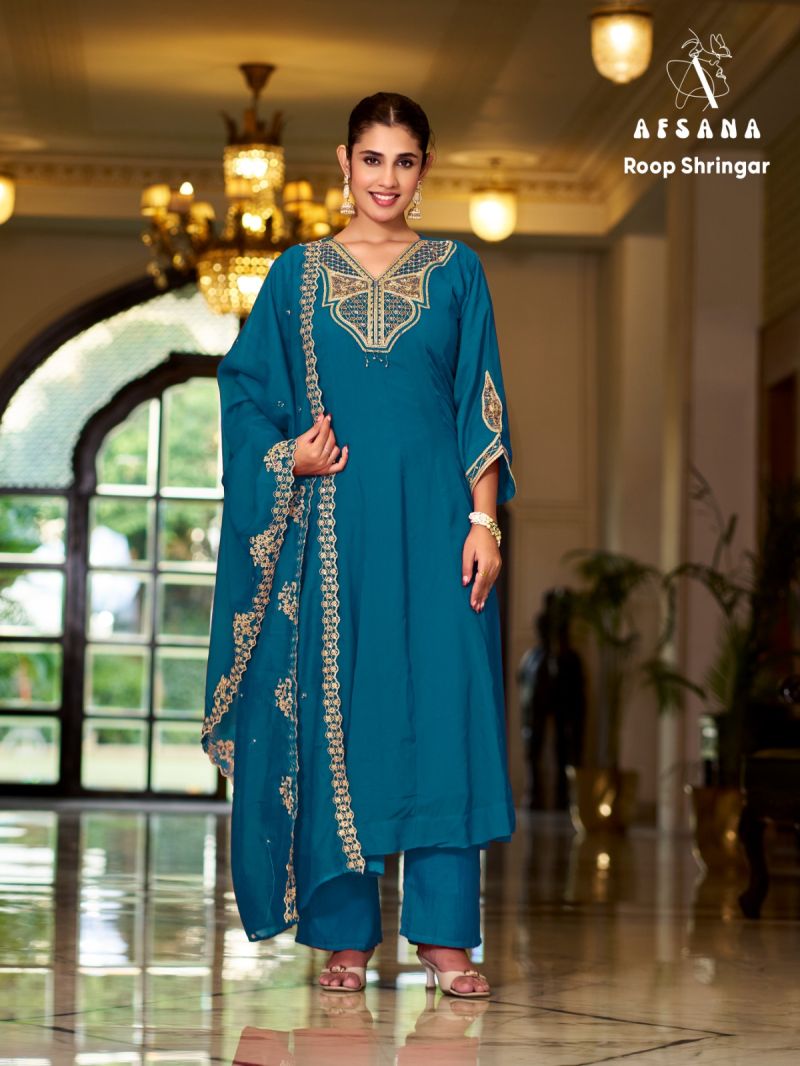 Afsana Roop Shringar Narangi Silk Embroidered Designer Salwar Kameez — Kurti, Vardan Ethnic wholesale from Surat — Photo 4