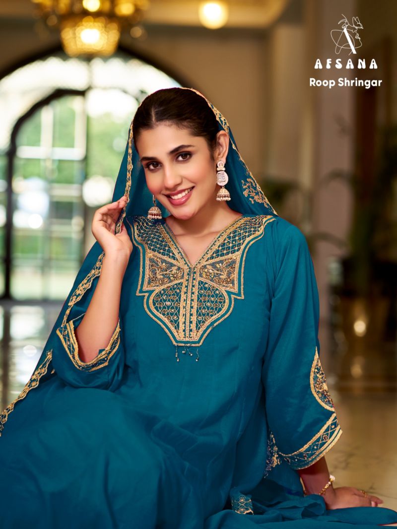 Afsana Roop Shringar Narangi Silk Embroidered Designer Salwar Kameez — Kurti, Vardan Ethnic wholesale from Surat — Photo 7