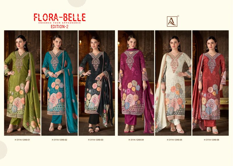Alok Flora Belle Edition 2 Maslin Digital Printed Designer Dress Material Collection — Wholesale Salwar Suits, Alok Suits wholesale from Surat — Photo 8