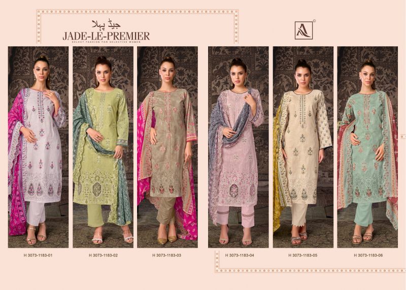 Alok Jade Le Premier Pure Cambric Cotton Printed Dress Material Collection — Wholesale Salwar Suits, Alok Suits wholesale from Surat — Photo 7