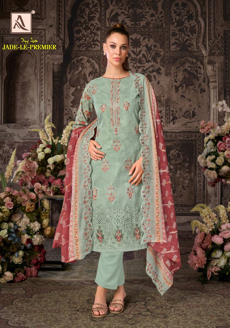 Alok Jade Le Premier Pure Cambric Cotton Printed Dress Material Collection