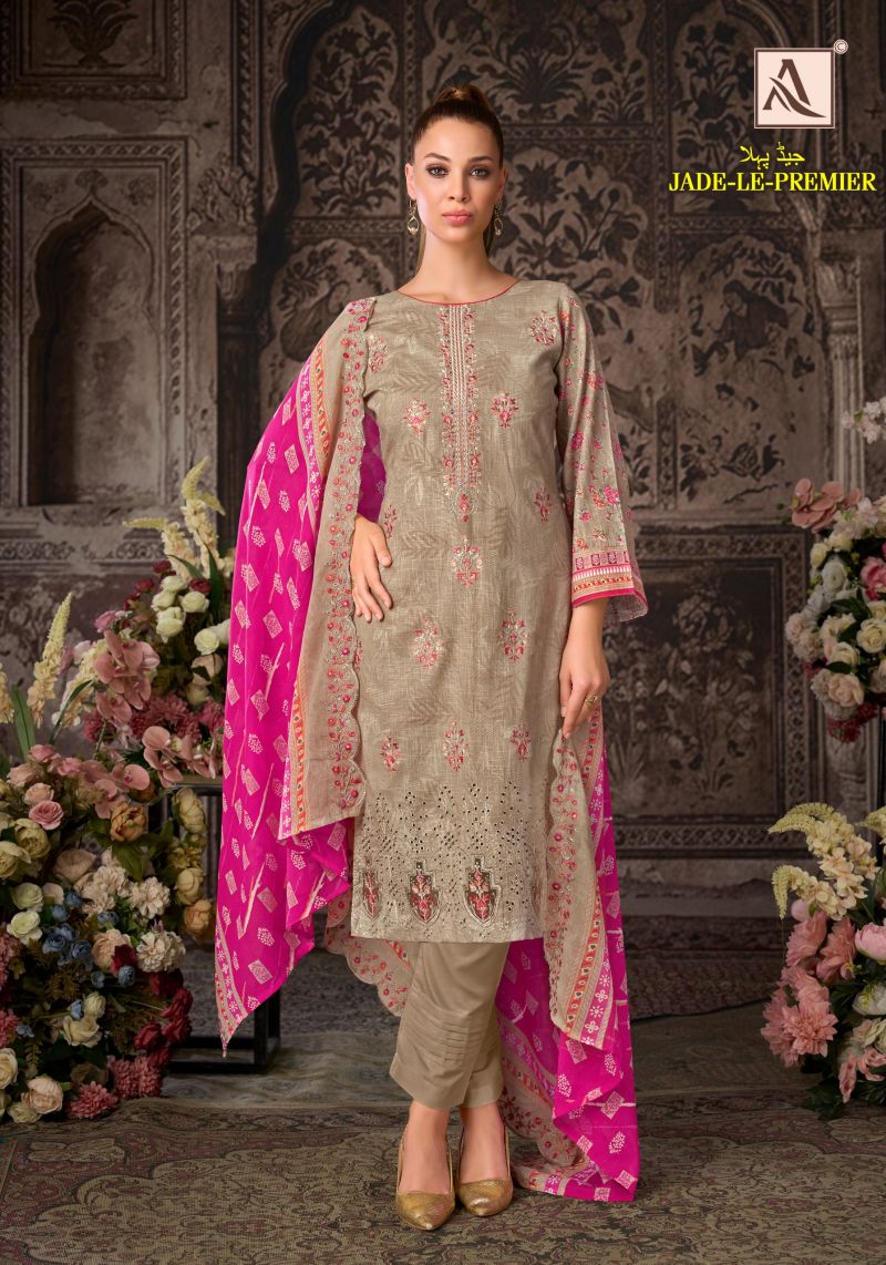 Alok Jade Le Premier Pure Cambric Cotton Printed Dress Material Collection — Wholesale Salwar Suits, Alok Suits wholesale from Surat — Photo 5