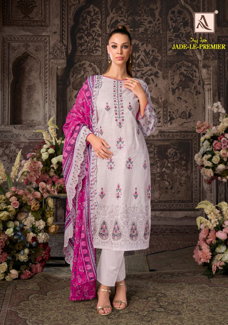 Alok Jade Le Premier Pure Cambric Cotton Printed Dress Material Collection — Wholesale Salwar Suits, Alok Suits wholesale from Surat — Photo 4