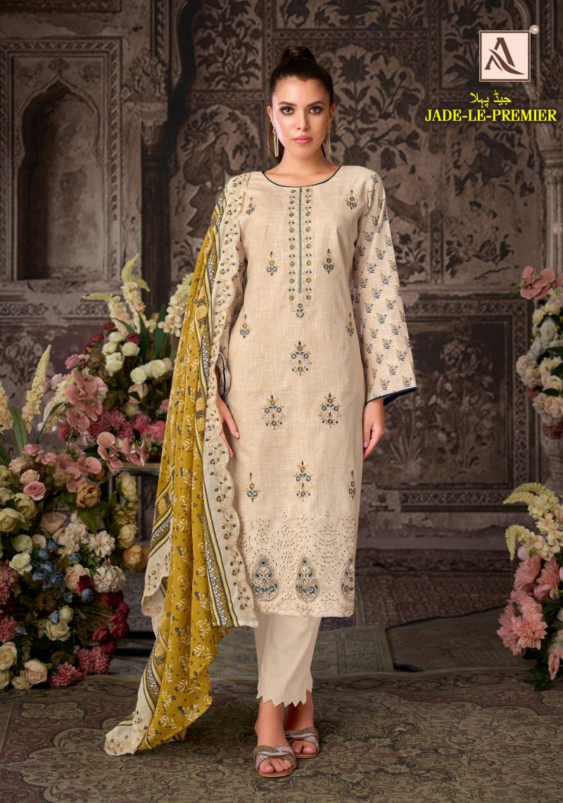 Alok Jade Le Premier Pure Cambric Cotton Printed Dress Material Collection — Wholesale Salwar Suits, Alok Suits wholesale from Surat — Photo 3