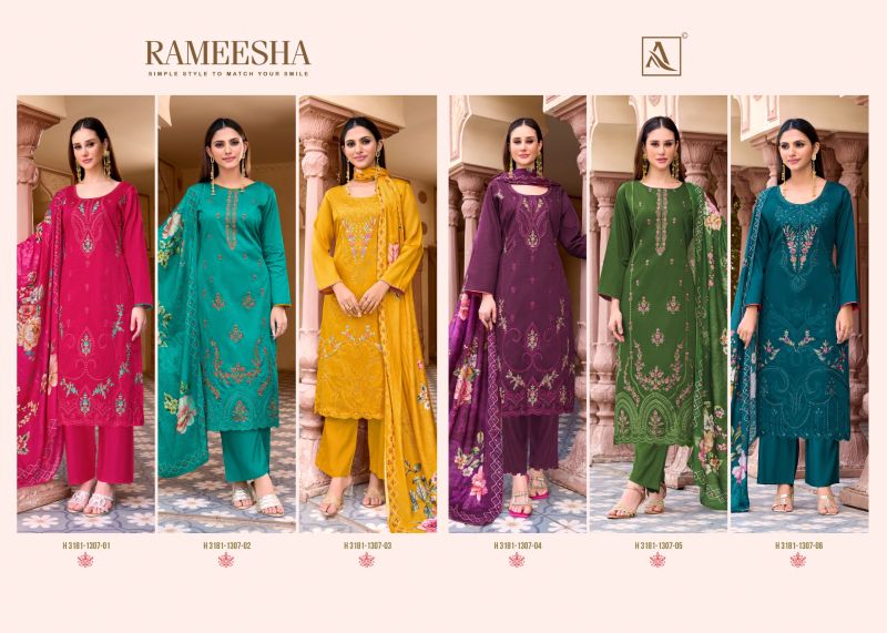 Alok Rameesha Pure Zam Self Embroidered Dress Material Collection — Wholesale Salwar Suits, Alok Suits wholesale from Surat — Photo 8