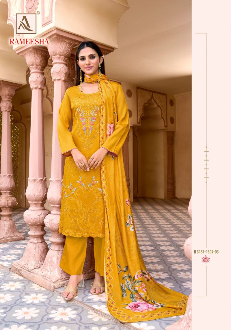 Alok Rameesha Pure Zam Self Embroidered Dress Material Collection — Wholesale Salwar Suits, Alok Suits wholesale from Surat — Photo 7