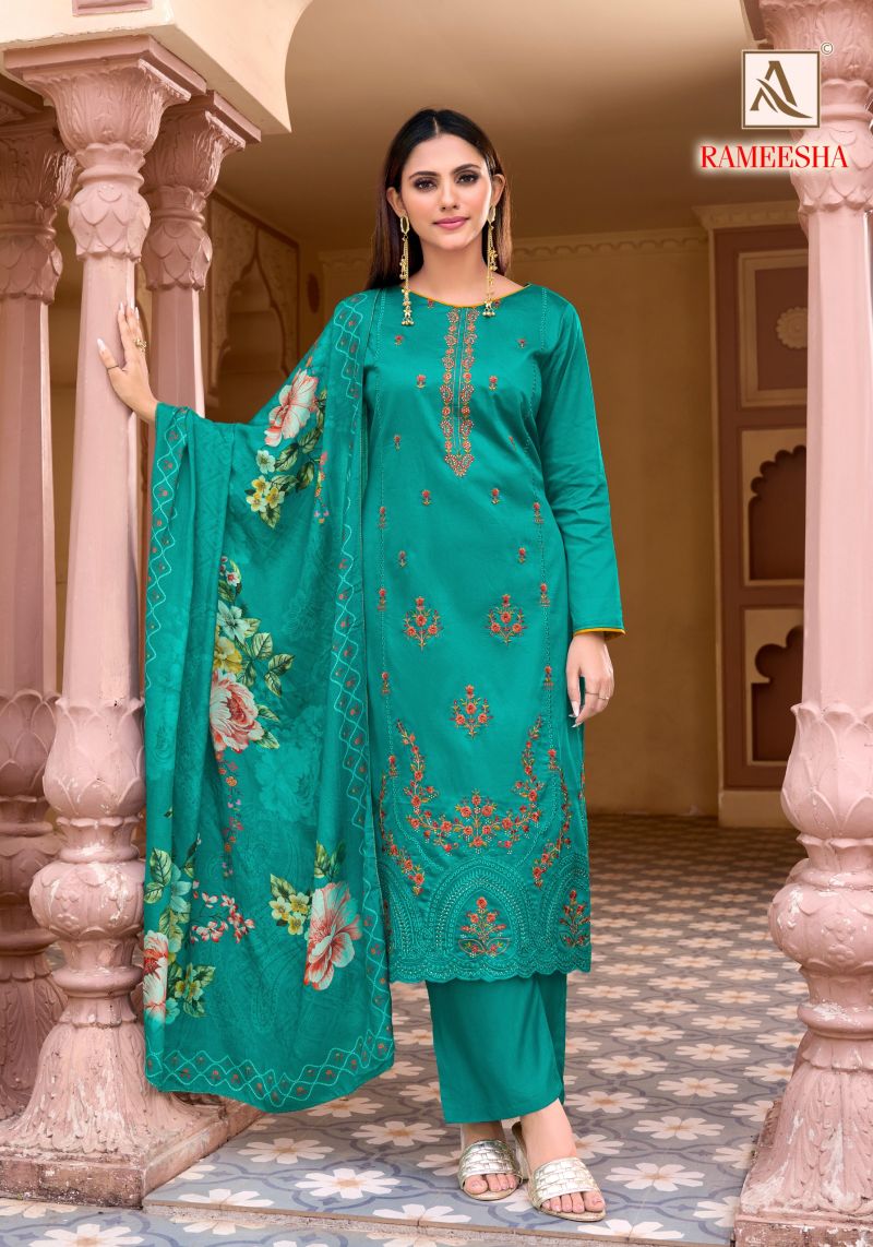Alok Rameesha Pure Zam Self Embroidered Dress Material Collection — Wholesale Salwar Suits, Alok Suits wholesale from Surat — Photo 6