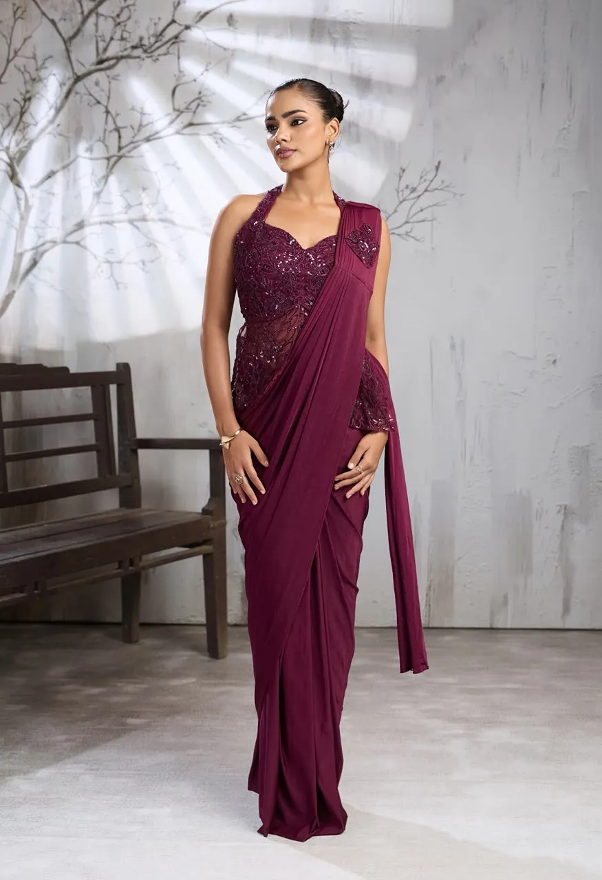 Amoha 102440 Ready to Wear Lycra Saree Beads Work Blouse