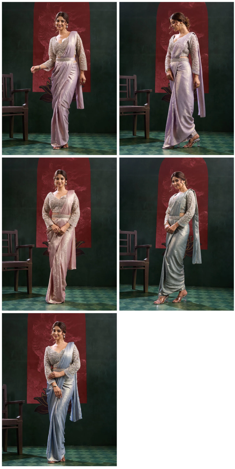 Amoha A 102449 Imported Sand Wash Beads Work Ready to Wear Saree Collection — Designer Partywear Sarees, AMOHA wholesale from Surat — Photo 7