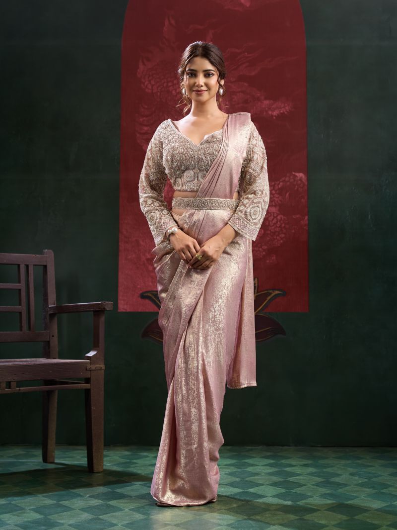 Amoha A 102449 Imported Sand Wash Beads Work Ready to Wear Saree Collection — Designer Partywear Sarees, AMOHA wholesale from Surat — Photo 5