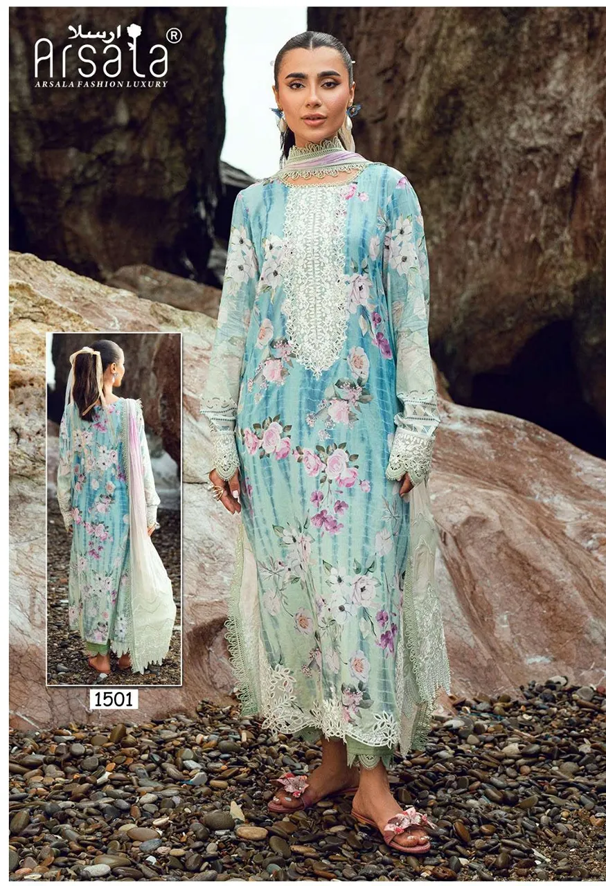 Arsala Fashion Amira Heavy Cotton Luxury Catalog  Vol 15 Lawn Cotton Digital Print Salwar Suit — Wholesale Dress Material, Vardan Ethnic wholesale from Surat — view 2