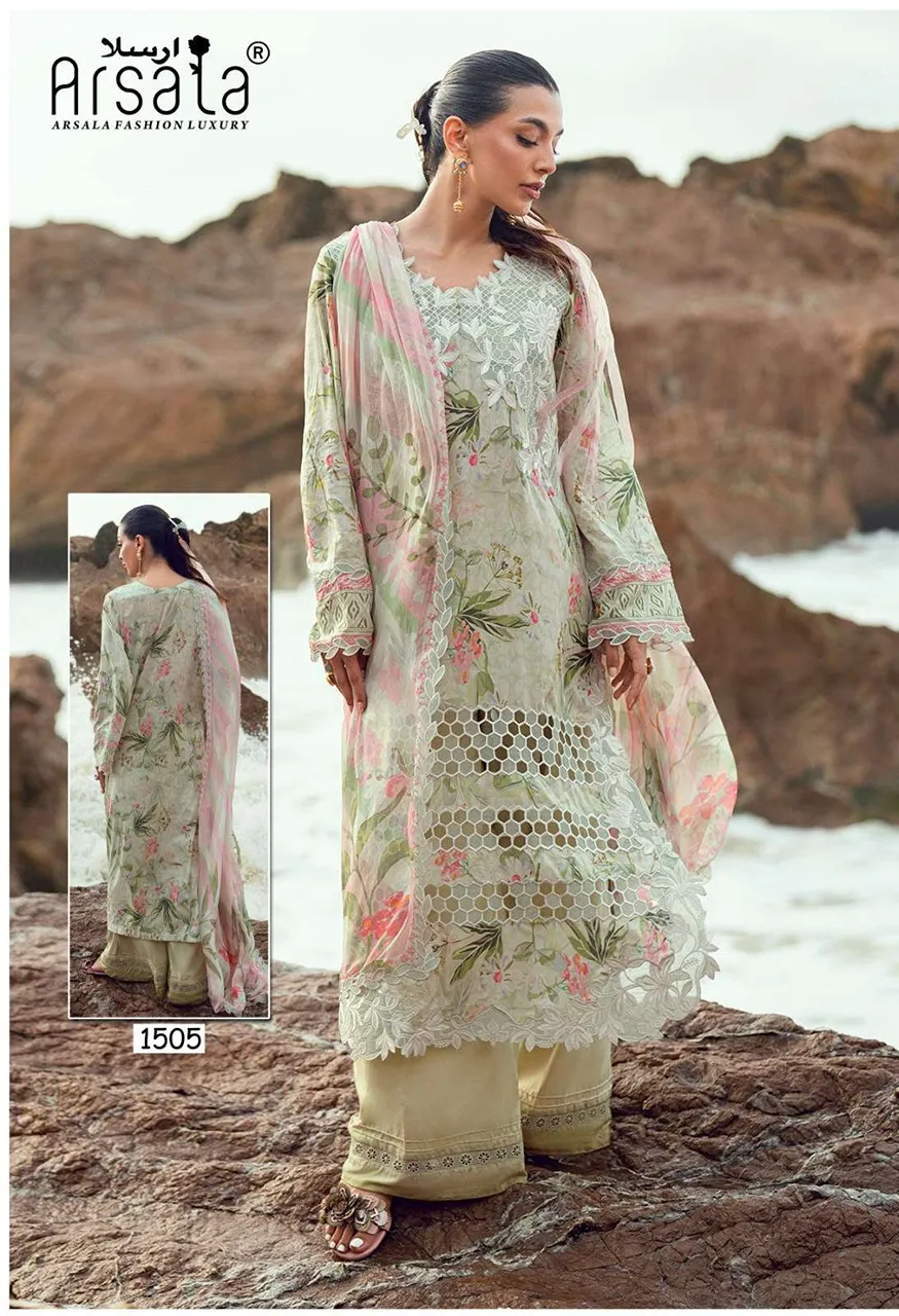 Arsala Fashion Amira Heavy Cotton Luxury Catalog  Vol 15 Lawn Cotton Digital Print Salwar Suit — Wholesale Dress Material, Vardan Ethnic wholesale from Surat — view 10